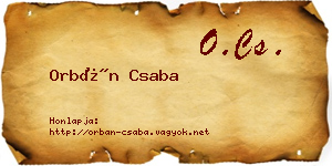 Orbán Csaba névjegykártya