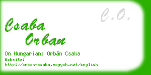 csaba orban business card